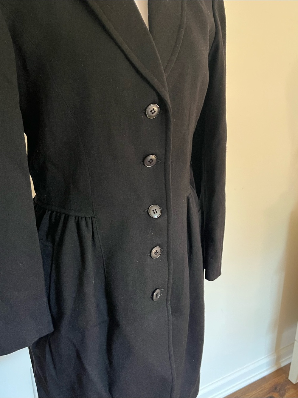 Kenzo 100% Wool Black Coat - Picture 3 of 8